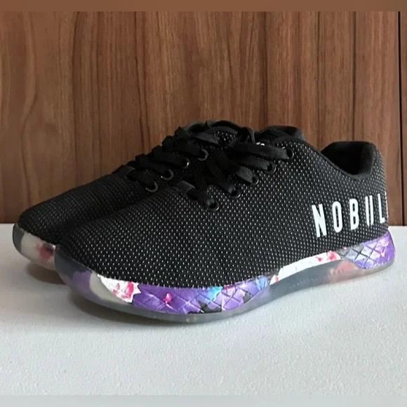 NOBULL Women's Black Space Floral Trainers W6-M4.5 - Picture 2 of 14